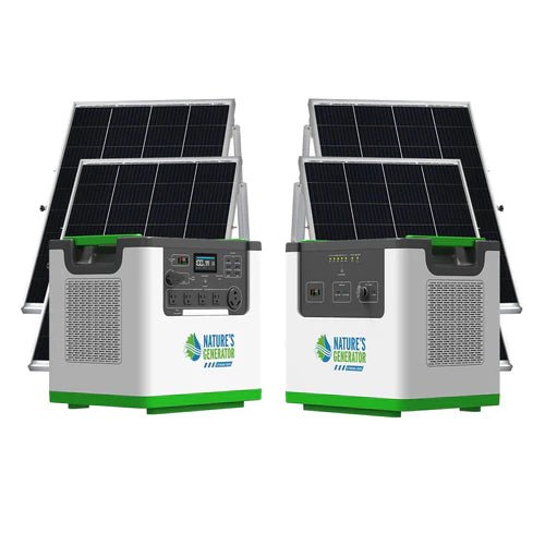 Natures Generator Lithium 3600 Solar Generator With Power Pod + 4 x 100W Monocrystalline Solar Panel - Off Grid Stores