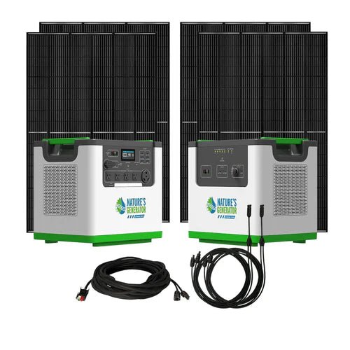 Natures Generator Lithium 3600 Solar Generator With Power Pod + 4 x 410W Monocrystalline Solar Panel - Off Grid Stores