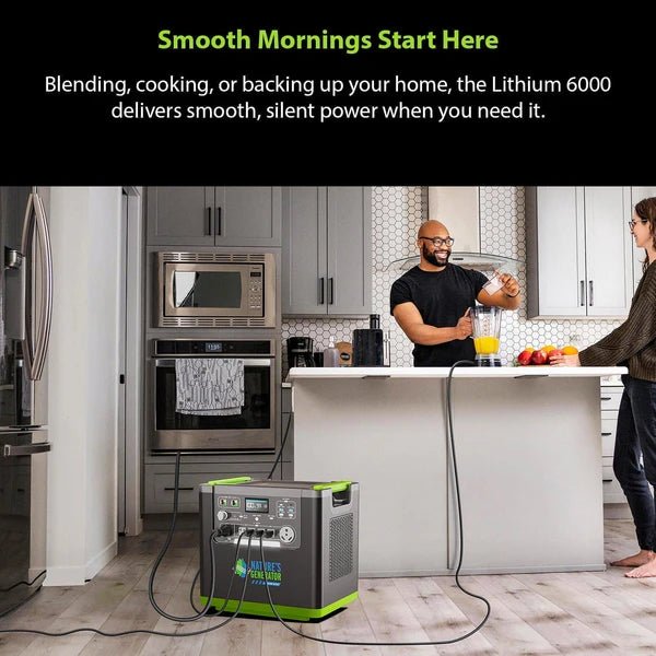 Natures Generator Lithium 6000 Solar Generator With 410W Rigid Solar Panels + Wind Turbine - Off Grid Stores