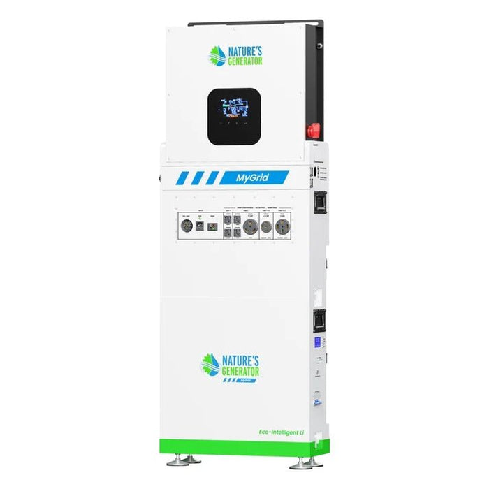 Natures Generator MyGrid 10K + Solar Battery + 12 x 410W Rigid Solar Panel + 350W Wind Turbine - Off Grid Stores
