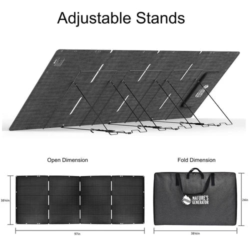 Natures Generator MyGrid 10K Solar Battery With 4 x 400W Monocrystalline Folding Panels - Off Grid Stores
