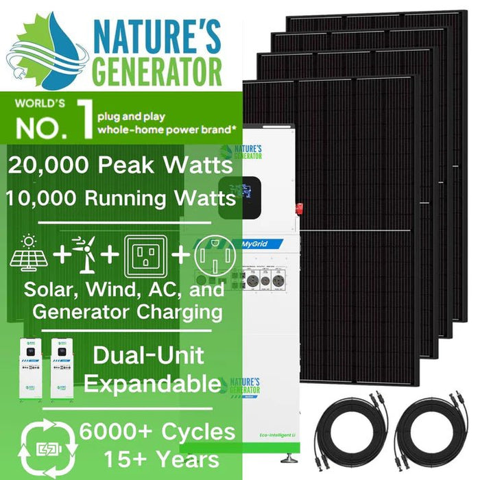 Natures Generator MyGrid 10K Solar Generator + 8 x Rigid 410W Solar Panel - Off Grid Stores