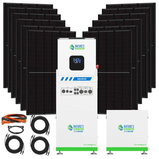 Natures Generator MyGrid 10K Solar Generator + Solar Battery + 12 x Rigid 410W Solar Panel - Off Grid Stores
