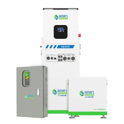 Natures Generator MyGrid 10K With Solar Battery + 50A Automatic Transfer Switch - Off Grid Stores