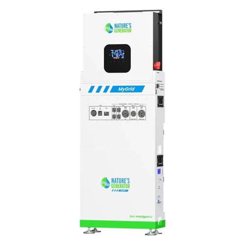 Natures Generator MyGrid 10K With Solar Battery + 8 x 410W Rigid Solar Panels + 50A Automatic Transfer Switch - Off Grid Stores