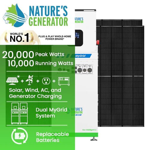 Natures Generator MyGrid 10K With Solar Battery + 8 x 410W Rigid Solar Panel - Off Grid Stores