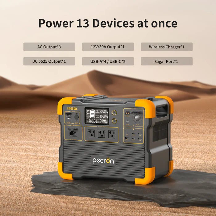 Pecron E1500LFP 2200W 1536Wh Expandable Portable Power Station - Off Grid Stores