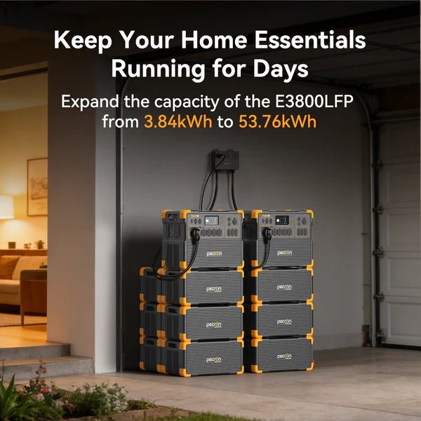 Pecron EP3800 - 48V 3840Wh Expansion Battery for E1500LFP/ E3600LFP/ E1000LFP/ E2400LFP/ F3000LFP - Off Grid Stores