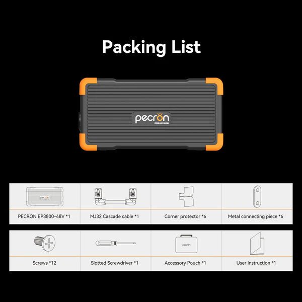 Pecron EP3800 - 48V 3840Wh Expansion Battery for E1500LFP/ E3600LFP/ E1000LFP/ E2400LFP/ F3000LFP - Off Grid Stores