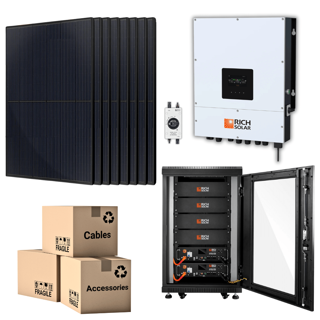 PRO Solar Kit - 48V Battery Bank (10.24kWh-15.36kWh) + 6kW 120V/240V ...