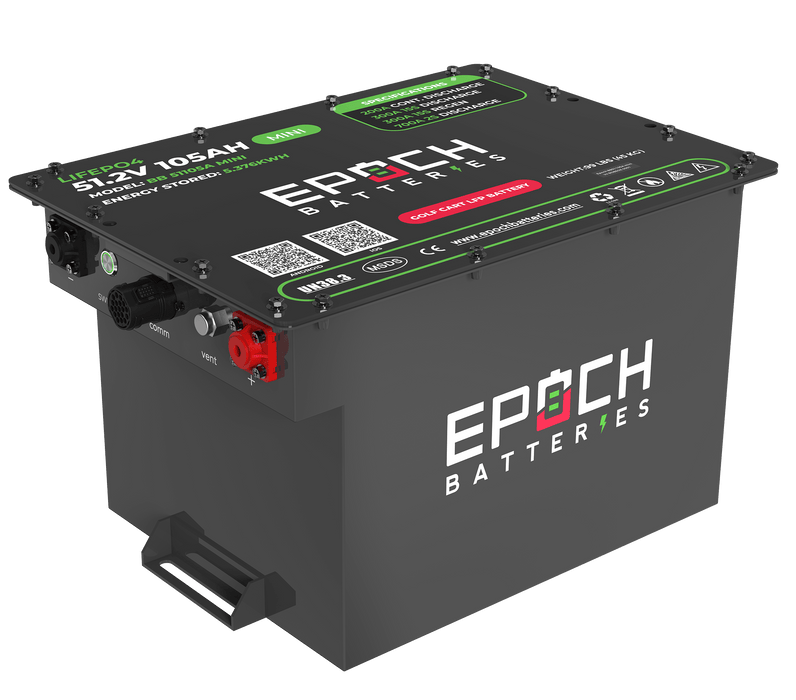 Epoch Batteries 48V 105Ah MINI Golf Cart LiFePO4 Battery Complete Kit - Off Grid Stores