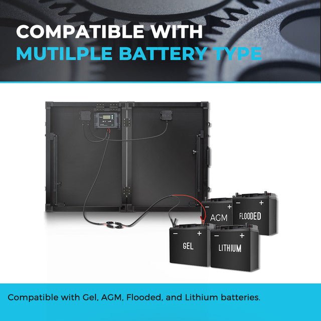 Renogy 100 Watt 12 Volt Monocrystalline Foldable Solar Suitcase with Voyager - Off Grid Stores