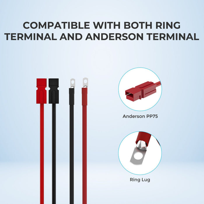 Renogy 10FT 6AWG Anderson Adapter Cable (Anderson PP75 - 3/8 in Lugs） - Off Grid Stores