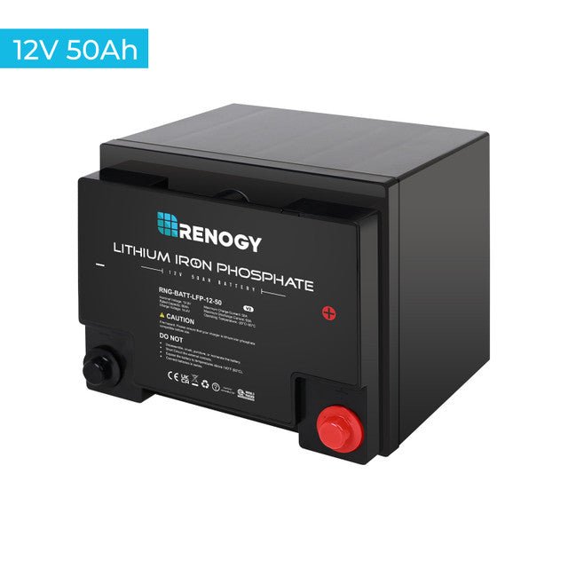 Renogy 12 Volt 50 Ah Lithium Iron Phosphate Battery - Off Grid Stores