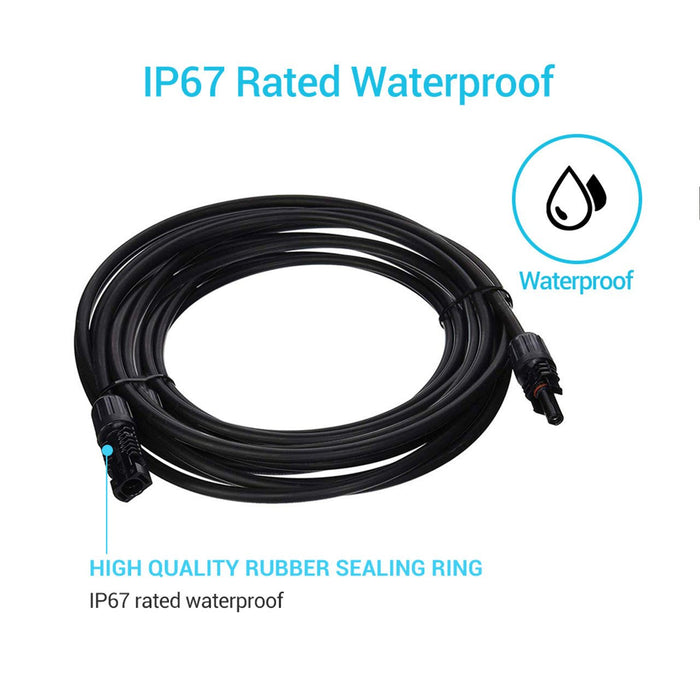 Renogy 12AWG Solar Panel Extension Cable with Male to Female Solar Connectors (Single) - Off Grid Stores