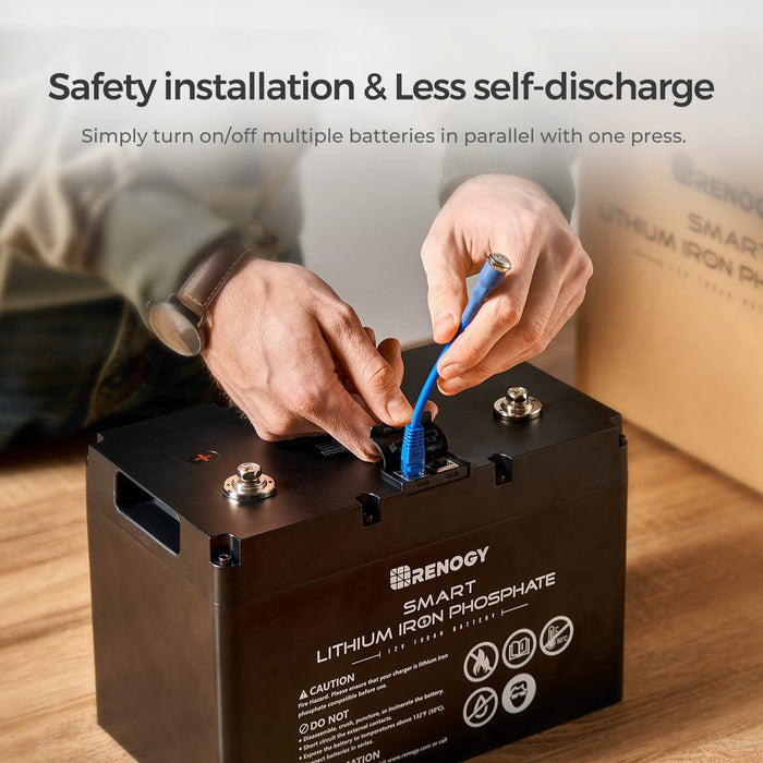 Renogy 12V 100Ah Smart Lithium Iron Phosphate Battery & BT - 2 & Renogy ONE Core - Off Grid Stores