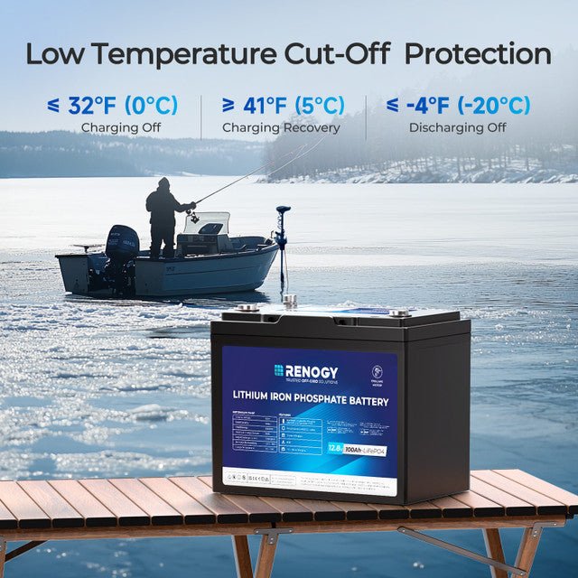 Renogy 12V 100Ah Trolling Motor Lithium Iron Phosphate Battery with Bluetooth - Off Grid Stores