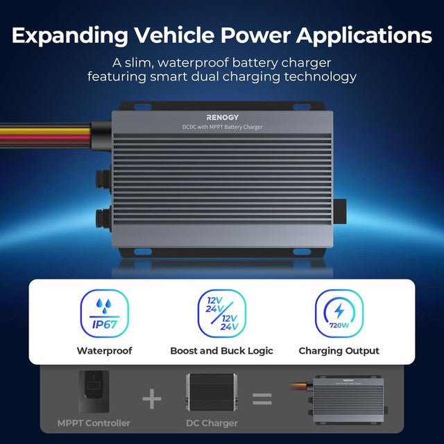 Renogy 12V/24V IP67 50A DC-DC Battery Charger with MPPT - Off Grid