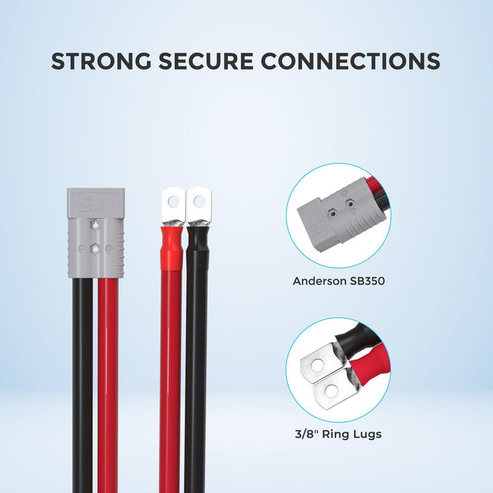 Renogy 1FT 4/0AWG Anderson Adapter Cable（Anderson SB350 - 3/8 in Lugs） - Off Grid Stores