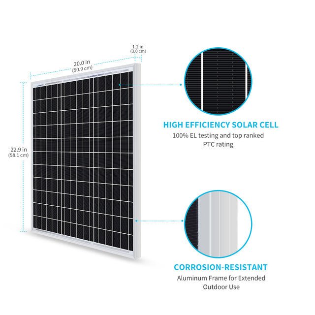 Renogy 50 Watt 12 Volt Monocrystalline Solar Panel - Off Grid Stores