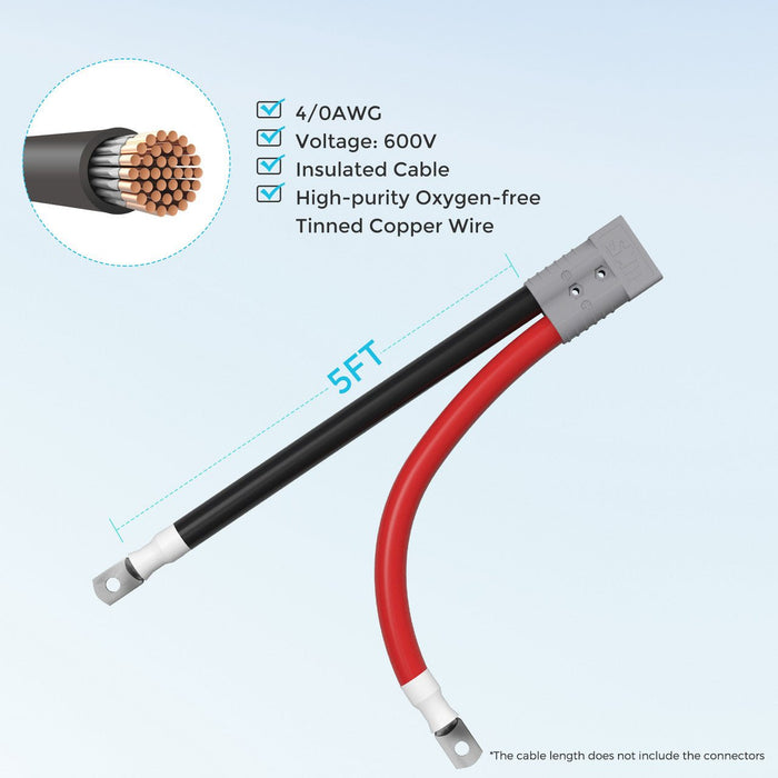 Renogy 5FT 4/0AWG Anderson Adapter Cable (Anderson SB350 - 5/16 in Lugs） - Off Grid Stores