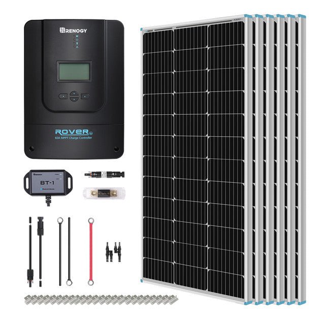 Renogy 600W 12V/24V Monocrystalline Solar Premium Kit w/Rover 60A Charger Controller - Off Grid Stores