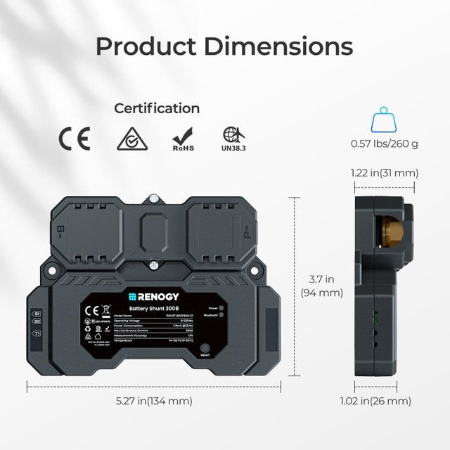 Renogy Battery Shunt 300 w/ Renogy ONE Core - Off Grid Stores
