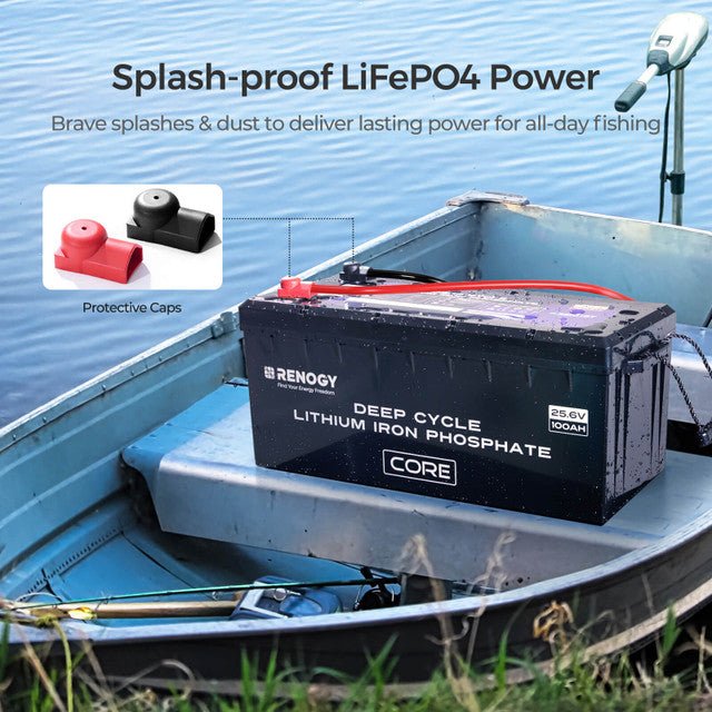 Renogy Core 24V 100Ah Deep Cycle Lithium Iron Phosphate Battery with 24V Battery Charger - Off Grid Stores