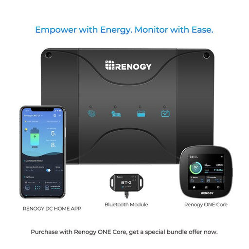 Renogy DCC30S 12V 30A Dual Input DC - DC On - Board Battery Charger with MPPT + Bluetooth Module & Renogy ONE Core - Off Grid Stores