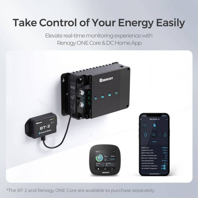 Renogy DCC50S 12V 50A DC - DC On - Board Battery Charger With MPPT + Renogy ONE Core - Off Grid Stores