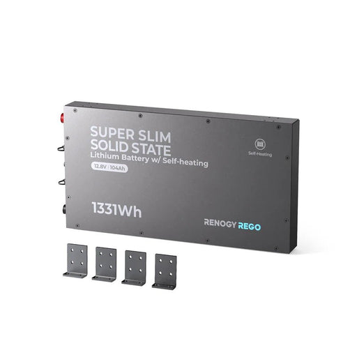 Renogy REGO 12V 104Ah Super Slim Lithium Iron Phosphate Battery with Self - Heating - Off Grid Stores