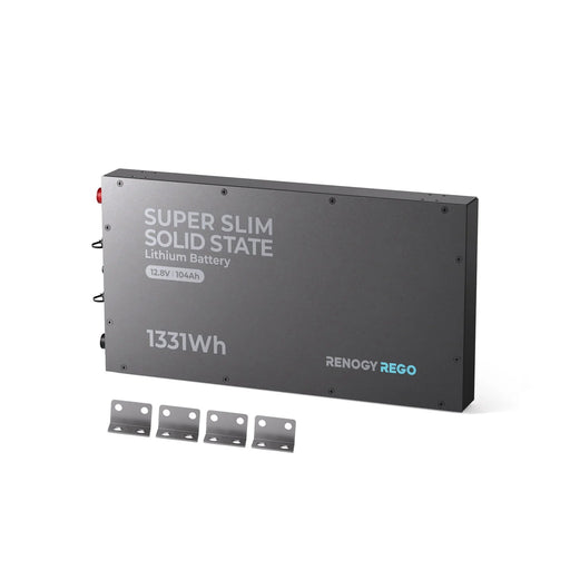 Renogy REGO 12V 104Ah Super Slim Solid State Lithium Iron Phosphate Battery - Off Grid Stores