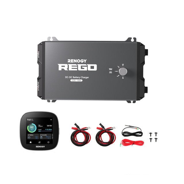 Renogy REGO 12V 60A DC - DC Battery Charger with 10FT 6AWG Cable + Renogy ONE Core - Off Grid Stores