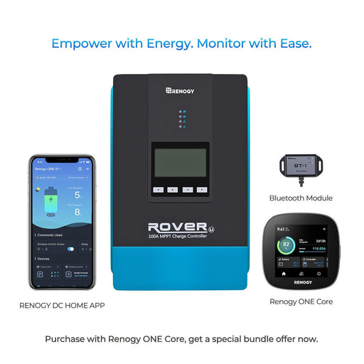 Renogy Rover 100 Amp MPPT Solar Charge Controller w/ Renogy ONE Core & BT - Off Grid Stores