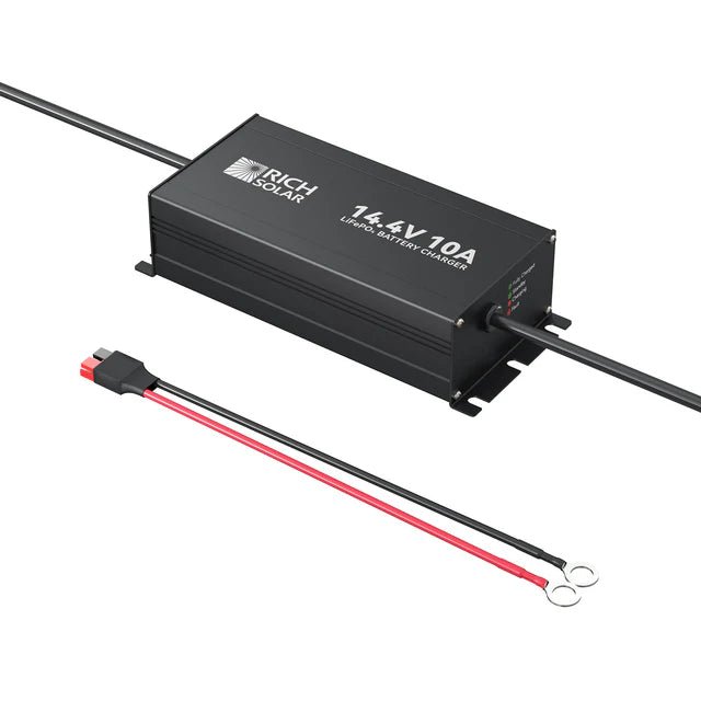 Rich Solar 12V 10A LiFePO4 Battery Charger - Off Grid Stores
