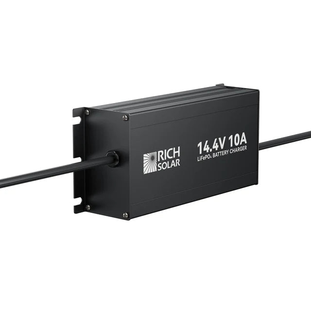 Rich Solar 12V 10A LiFePO4 Battery Charger - Off Grid Stores
