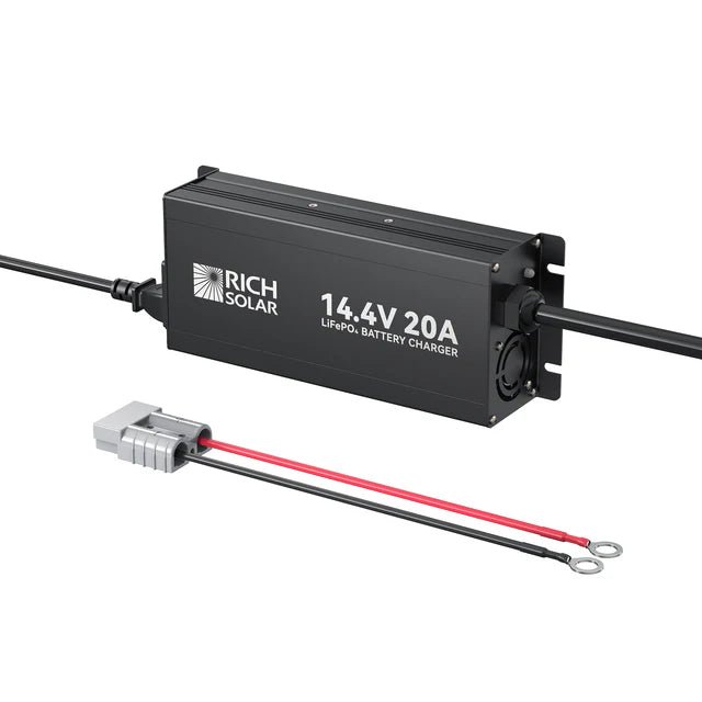 Rich Solar 12V 20A LiFePO4 Battery Charger - Off Grid Stores