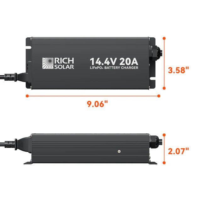 Rich Solar 12V 20A LiFePO4 Battery Charger - Off Grid Stores