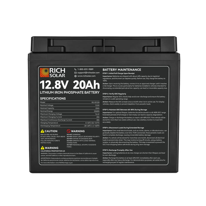Rich Solar 12V 20Ah LiFePO4 Battery - Off Grid Stores