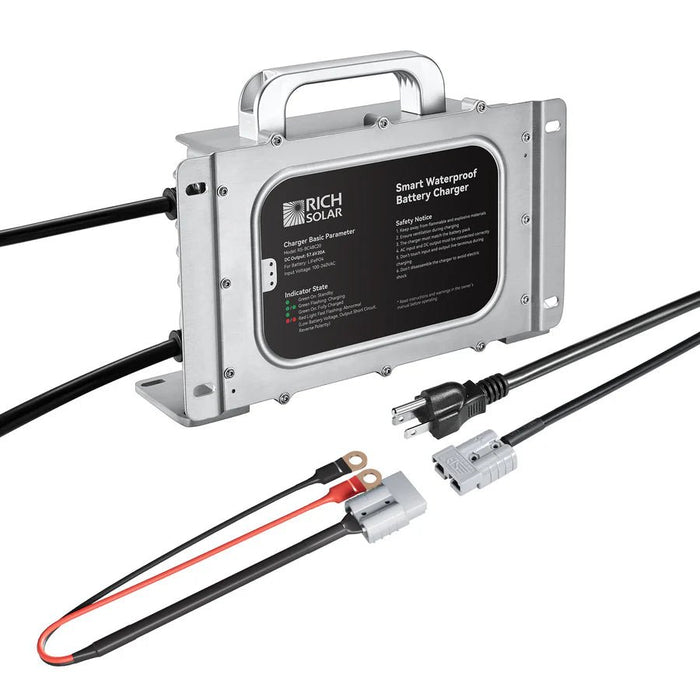 Rich Solar 48V (57.6V) Waterproof LiFePO4 Charger - Off Grid Stores
