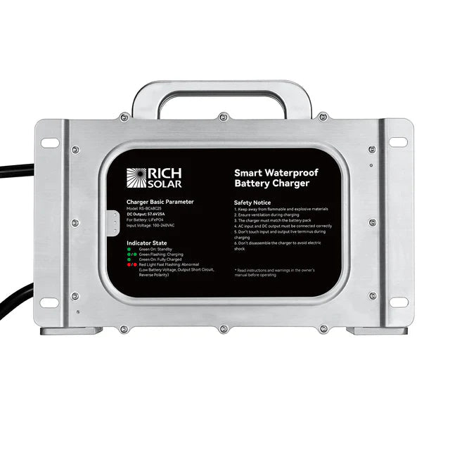 Rich Solar 48V (57.6V) Waterproof LiFePO4 Charger - Off Grid Stores