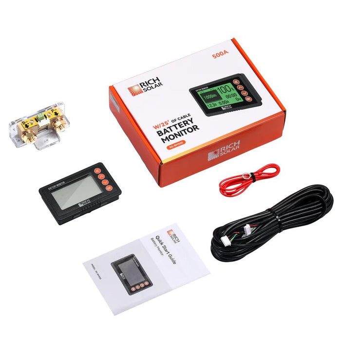 RICH SOLAR 500 Amp Battery Monitor with Shunt 8~120V 500A - Off Grid Stores