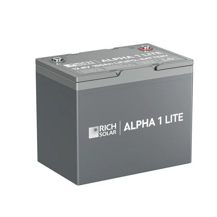 Rich Solar ALPHA 1 LITE 12V 100Ah LiFePO4 Lithium Battery - Off Grid Stores