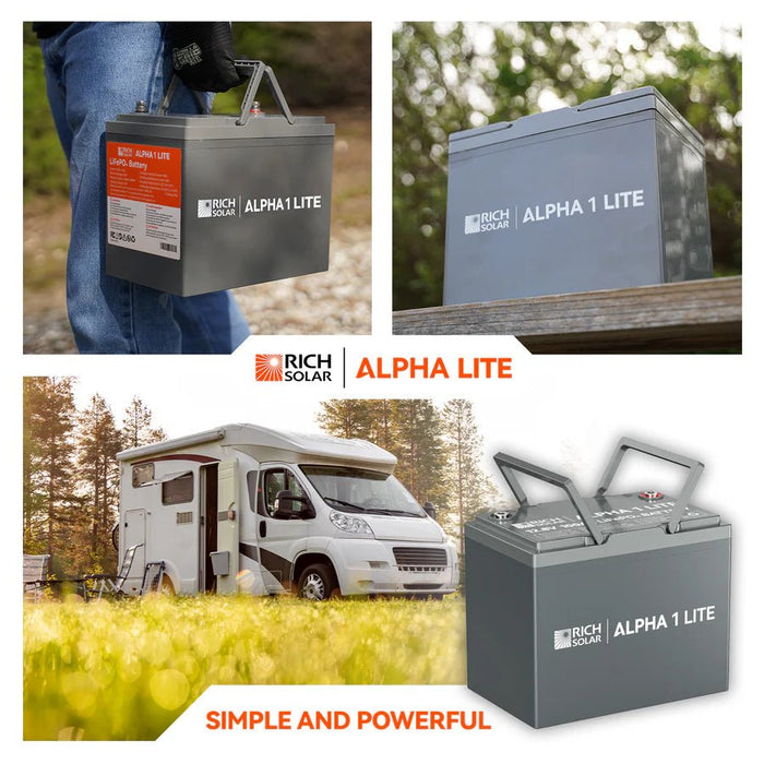 Rich Solar ALPHA 1 LITE 12V 100Ah LiFePO4 Lithium Battery - Off Grid Stores