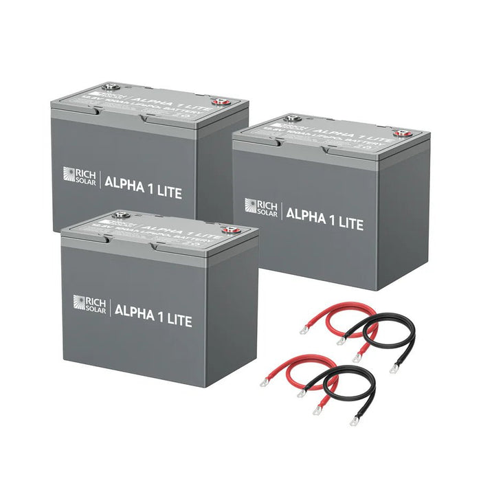 Rich Solar ALPHA 1 LITE 12V 300Ah LiFePO4 Off - Grid Lithium Battery Kit - Off Grid Stores
