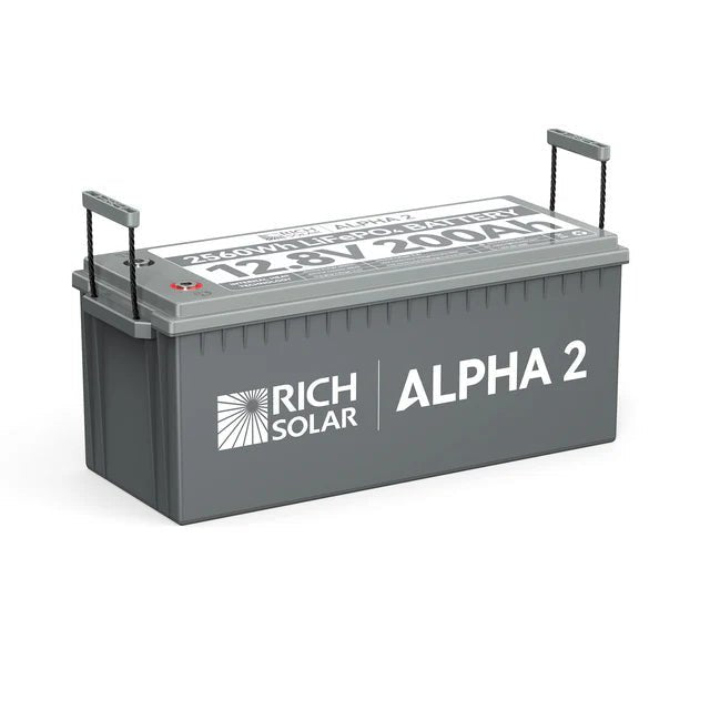 Rich Solar Alpha 2 12V 200Ah LiFePO4 Lithium Iron Phosphate Battery w/ Internal Heating and Bluetooth Function - Off Grid Stores