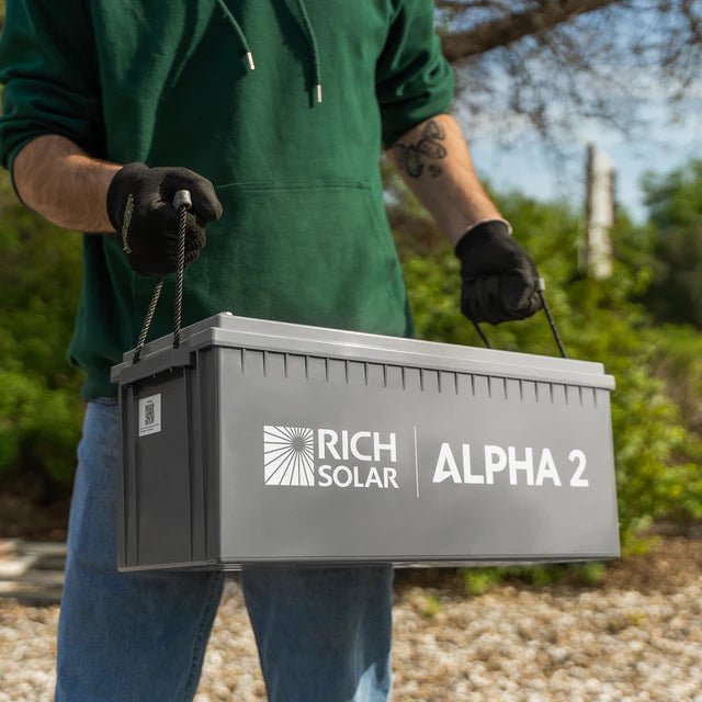 Rich Solar Alpha 2 12V 200Ah LiFePO4 Lithium Iron Phosphate Battery w/ Internal Heating and Bluetooth Function - Off Grid Stores