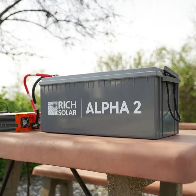 Rich Solar Alpha 2 12V 200Ah LiFePO4 Lithium Iron Phosphate Battery w/ Internal Heating and Bluetooth Function - Off Grid Stores