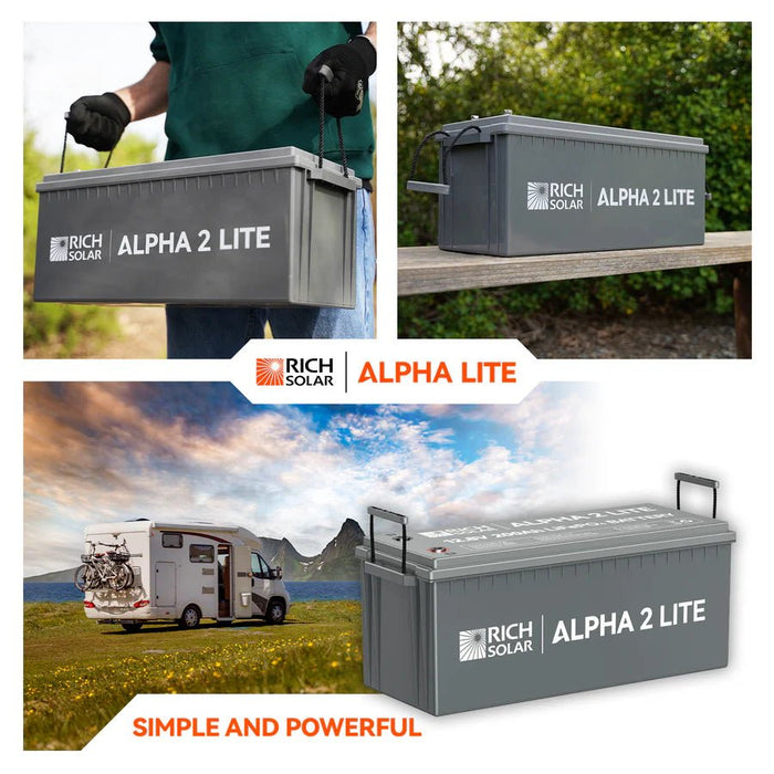 Rich Solar ALPHA 2 LITE 12V 200Ah LiFePO4 Lithium Battery - Off Grid Stores