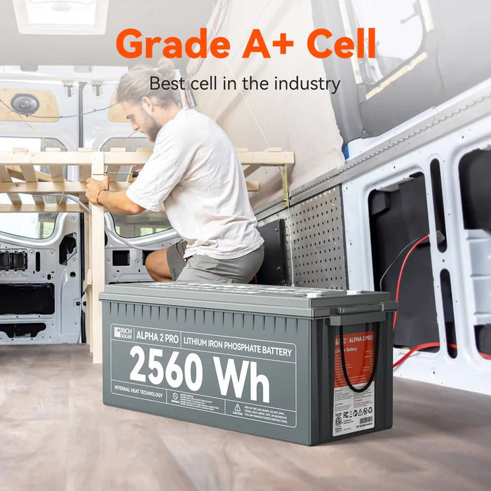 Rich Solar ALPHA 2 PRO 12V 200Ah LiFePO4 Lithium Iron Phosphate Battery - Off Grid Stores